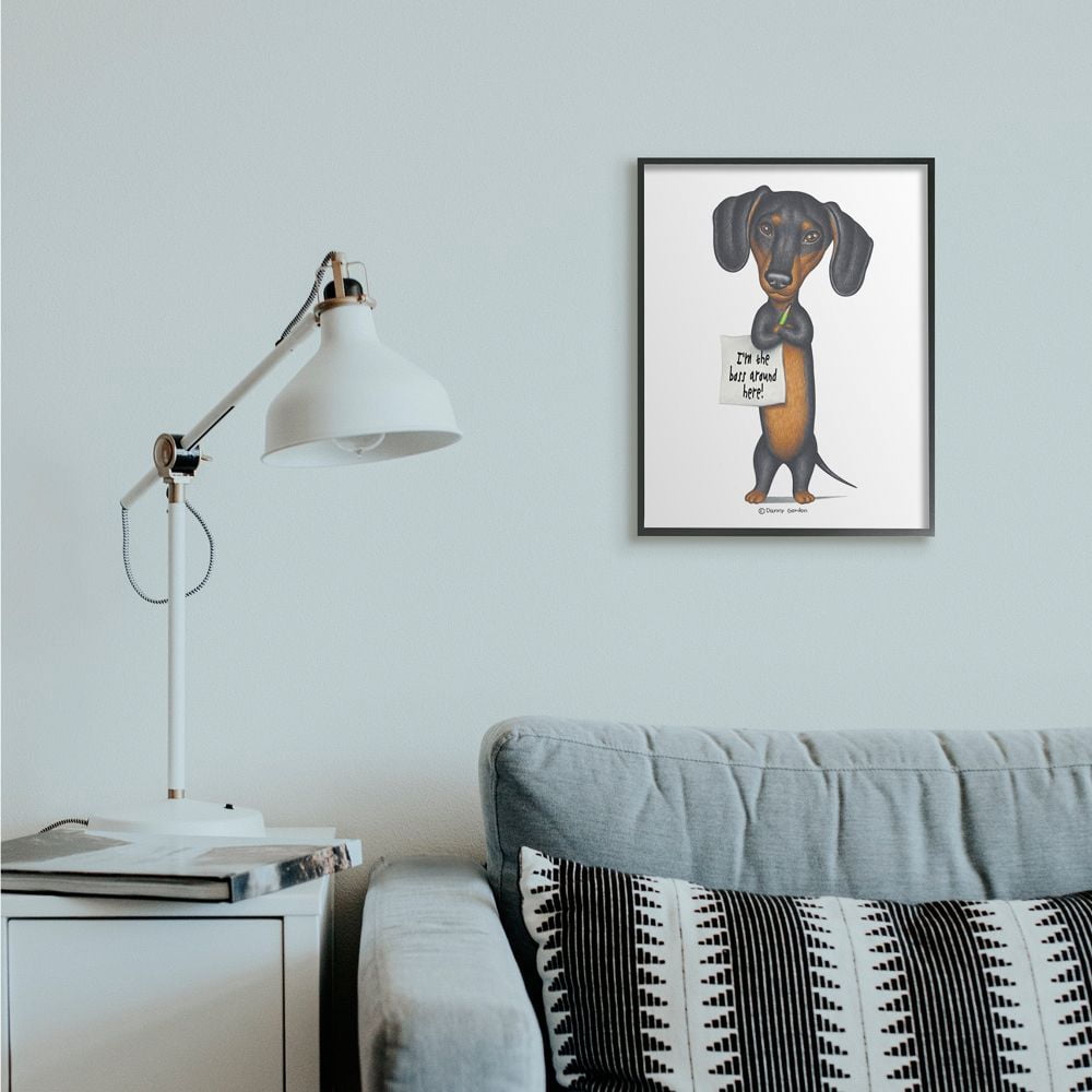 Stupell Industries Dachshund 'I'm The Boss' Fun Family Pet Phrase Designed by Danny Gordan