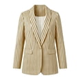 thumbnail image 6 of Busydd Striped Blazers for Women Long Sleeve Open Front Suit Jackets for Women Business Casual Lapel Suit Blazer with Pockets M, 6 of 7