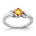 thumbnail image 1 of Solid 14k White Gold Simulated Citrine and CZ Ring, 1 of 1