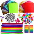 thumbnail image 4 of Handicrafts Collage Props Fabric Felt Cloth Googly Eyes Pompoms Birthday, 4 of 8