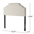 thumbnail image 3 of Soleil Fabric Upholstered Full/Queen Headboard, Ivory and Black, 3 of 10