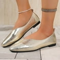 thumbnail image 6 of Hinvhai Womens Square Toe Ballet Flats Dress Shoes for Women Dressy Comfortable Slip On Flats Shoes Casual Gold 6.5(38), 6 of 9