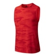 thumbnail image 2 of Men's Camo Print Sleeveless Tank Top, Quick Dry Workout Muscle Tee, Crew Neck Breathable Gym Shirt for Running, Training & Casual Wear Red XL, 2 of 5