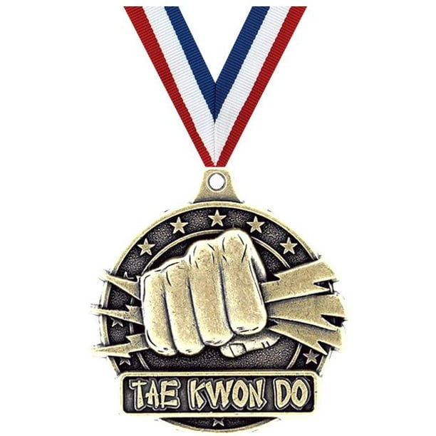 Martial Arts Medals, 2" Gold Diecast Martial Arts Medal Award 1 Pack