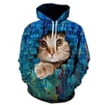 thumbnail image 3 of Sudadera con capucha con estampado 3D de gato lindo para hombres y mujeres, sudadera informal de manga larga de gran tamaño, sudaderas para hombres, 3 of 5