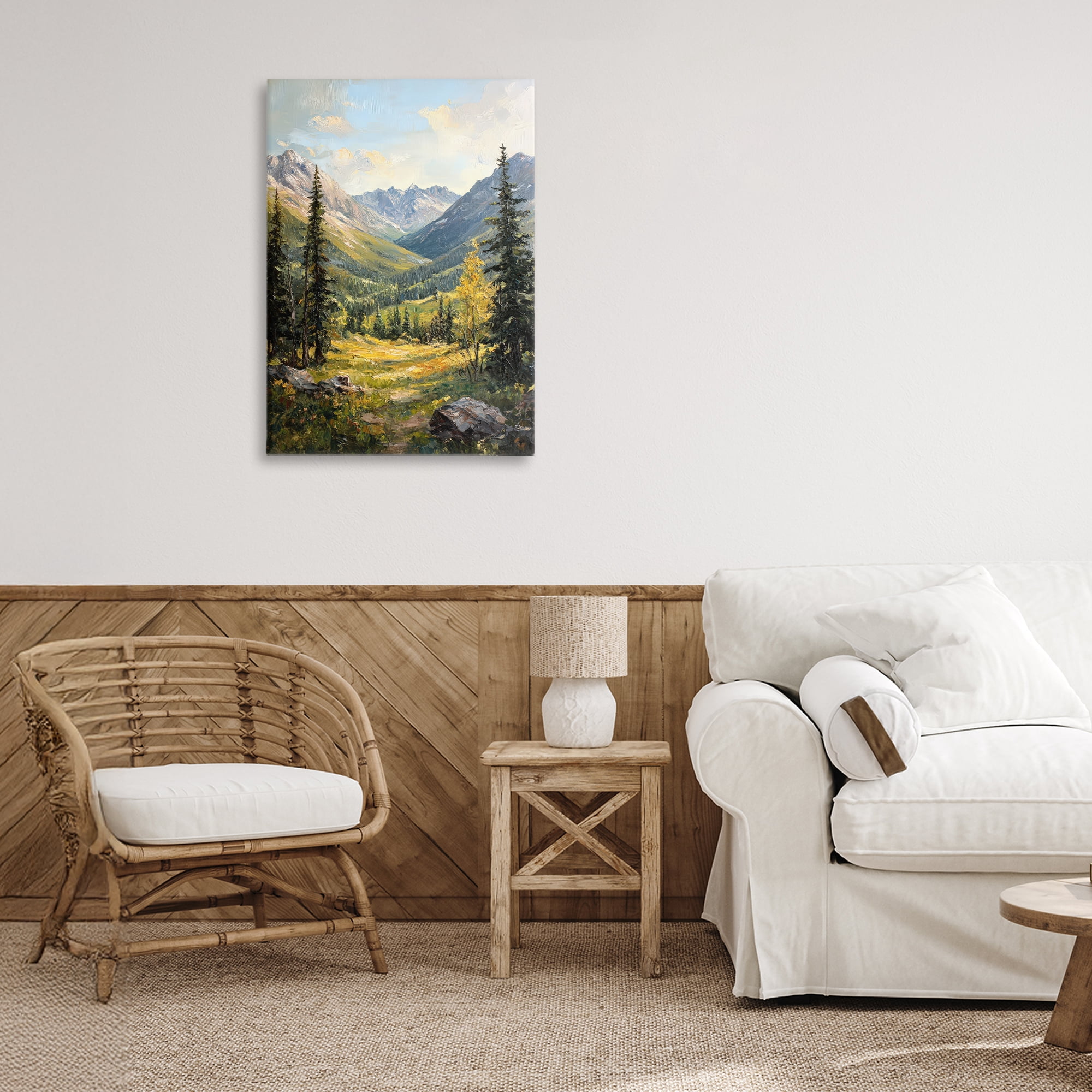 Stupell Industries Mountain Refuge in Golden Valley Canvas Wall Art, design by Petal Prints Design