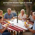 thumbnail image 2 of Round Outdoor Tablecloth with Umbrella Hole and Zipper, Red Striped Fitted Table Cover with Elastic Edge for 31-35 Inch, Farmhouse Simple Line Vertical Stripes Waterproof Patio Tablecoths for Picnic, 2 of 9