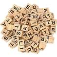 thumbnail image 1 of 100Pcs Wooden Alphabet Tiles Scrabble Replacement Letters for Board Games, Wedding Frame and Wall Art, 1 of 7