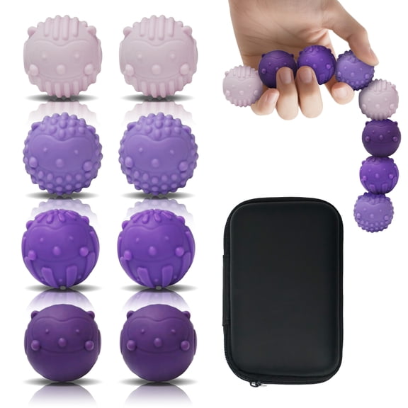 8PCS Silicone Magnetic Balls Fidget Toys for Adults Teens, Stress Relief Sensory Toy for Autism ADHD Anxiety, Office Desk Fun Textures Gadgets, Stocking Stuffers Gift for Women Men Teen,Purple