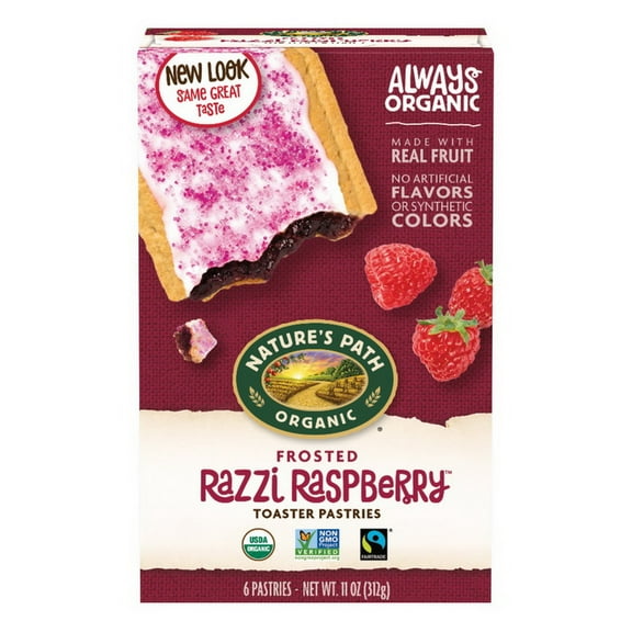 Nature's Path Organic Frosted Razzi Raspberry Toaster Pastries, 11 oz (Pack of 12), Non-GMO