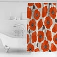 thumbnail image 2 of Abstract Orange Poppy Shower Curtain Set with Hooks, Nature Flower Plant Waterproof Fabric Bath Curtains Decoration Bathroom Standard Size 72x72inch, 2 of 6