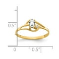 thumbnail image 2 of Solid 14k Yellow Gold 5x3mm Oval Cubic Zirconia CZ Diamond Anniversary Ring Band Size 8, 2 of 3