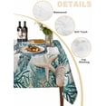 thumbnail image 2 of Teal Coastal Turtle Table Cloth, Vintage Summer Beach Nautical Coral Waterproof Tablecloth for Square Tables, Reusable Washable Fabric Table Cover for Restaurant Kitchen Dining Tables 54"x54", 2 of 6