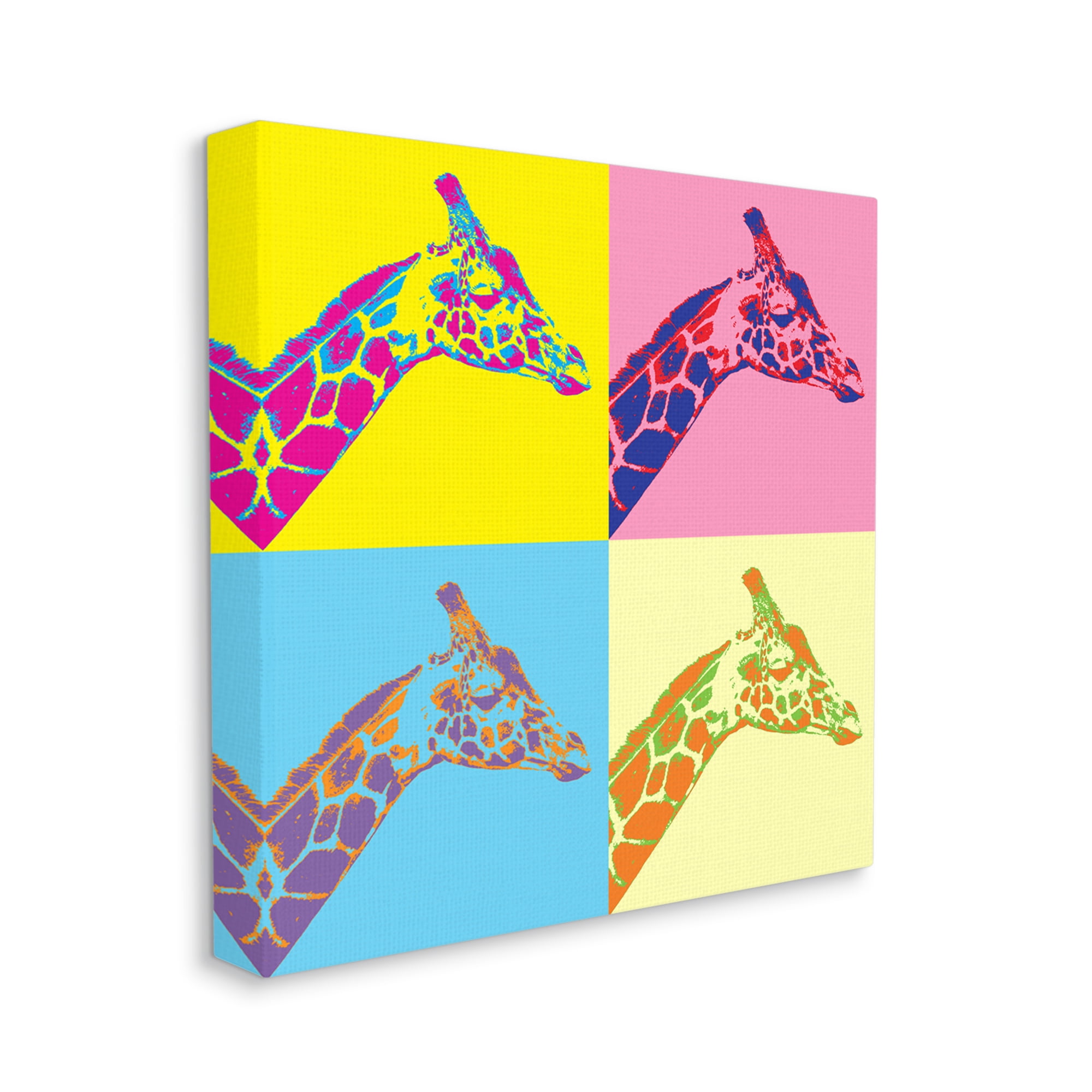 Stupell Industries Pop Style Giraffes Animals & Insects Painting Gallery Wrapped Canvas Art Print Wall Art, 17 x 17