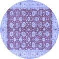 thumbnail image 1 of Ahgly Company Indoor Round Oriental Blue Traditional Area Rugs, 3' Round, 1 of 4