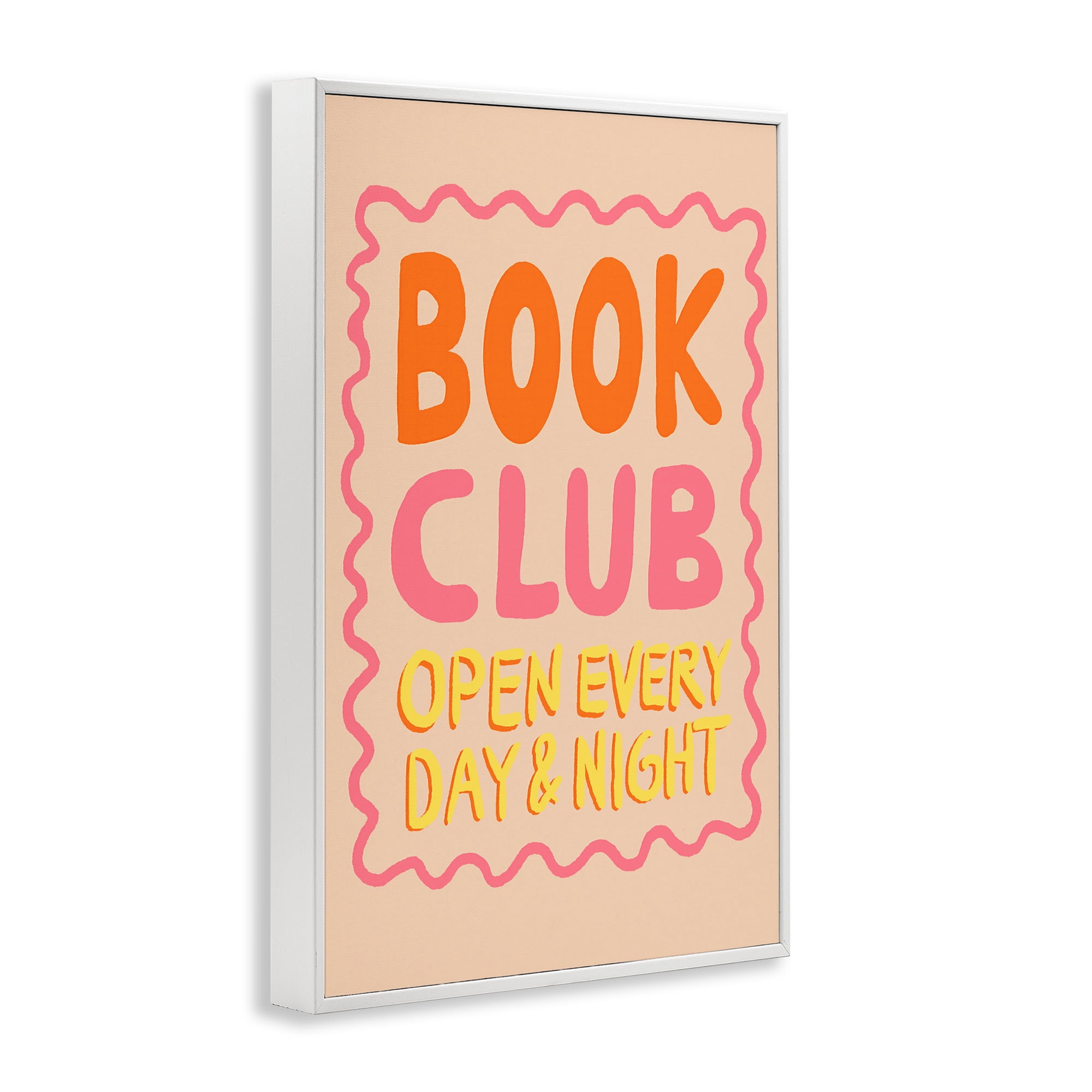 Book Club Day & Night White Framed Giclee Art, design by Florentina Dolci