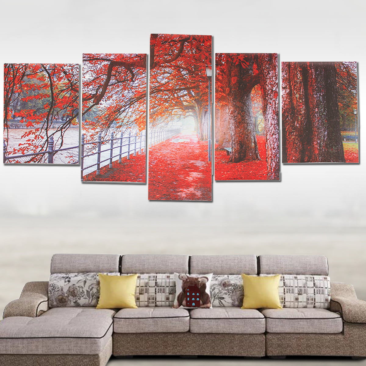 5PCS Unframed Modern Art Canvas Painting Scenery Print Pictures Home Wall Decor 