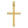 thumbnail image 3 of FJC Finejewelers 14k Yellow Gold Hollow Bright Cut Cross Charm, 3 of 7