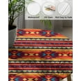 thumbnail image 3 of Fitted Round Tablecloths Table Covers 45-54in,Indian Geometric Ethnic Tribal Art Waterproof Elastic Edged Table Cloth for Kitchen Dining Holiday Party Tables Decor,Abstract Vintage Native Texture, 3 of 6