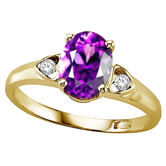 Tommaso Design� Oval 9x7mm Genuine Amethyst Ring