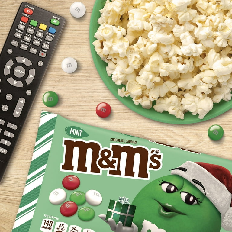 M&M's Holiday Mint Chocolate Christmas Candy, 9.2 oz Bag