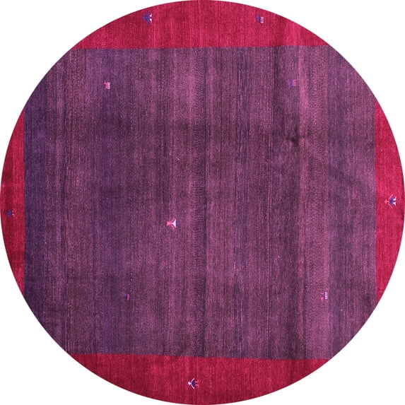 Ahgly Company Indoor Round Abstract Pink Contemporary Area Rugs, 8' Round