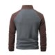thumbnail image 4 of pstuiky camisa de manga larga para hombre, Suéter de forro polar con media cremallera y retazos para hombre, manga larga, cuello vuelto, cuello alto, abrigo de medio cuello camisetas de hombre l, 4 of 7