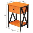 thumbnail image 3 of Nightstand,Modern Bedside End Table, Night Stand with Drawer and Storage Shelf for Living Room Bedroom, Industrial Metal Frame, 3 of 7