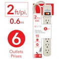 thumbnail image 2 of Elink EL-543 Surge Protector 90 Joules 6 Outlets 2 Ft White, 2 of 2