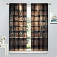 thumbnail image 4 of Bookshelf Curtains, Vintage Library with Books Window Treatments for Kids Bedroom, Wooden Wooden Antique Bookcase Drapes 2 Panel Sets,52x84 Inch, 4 of 6