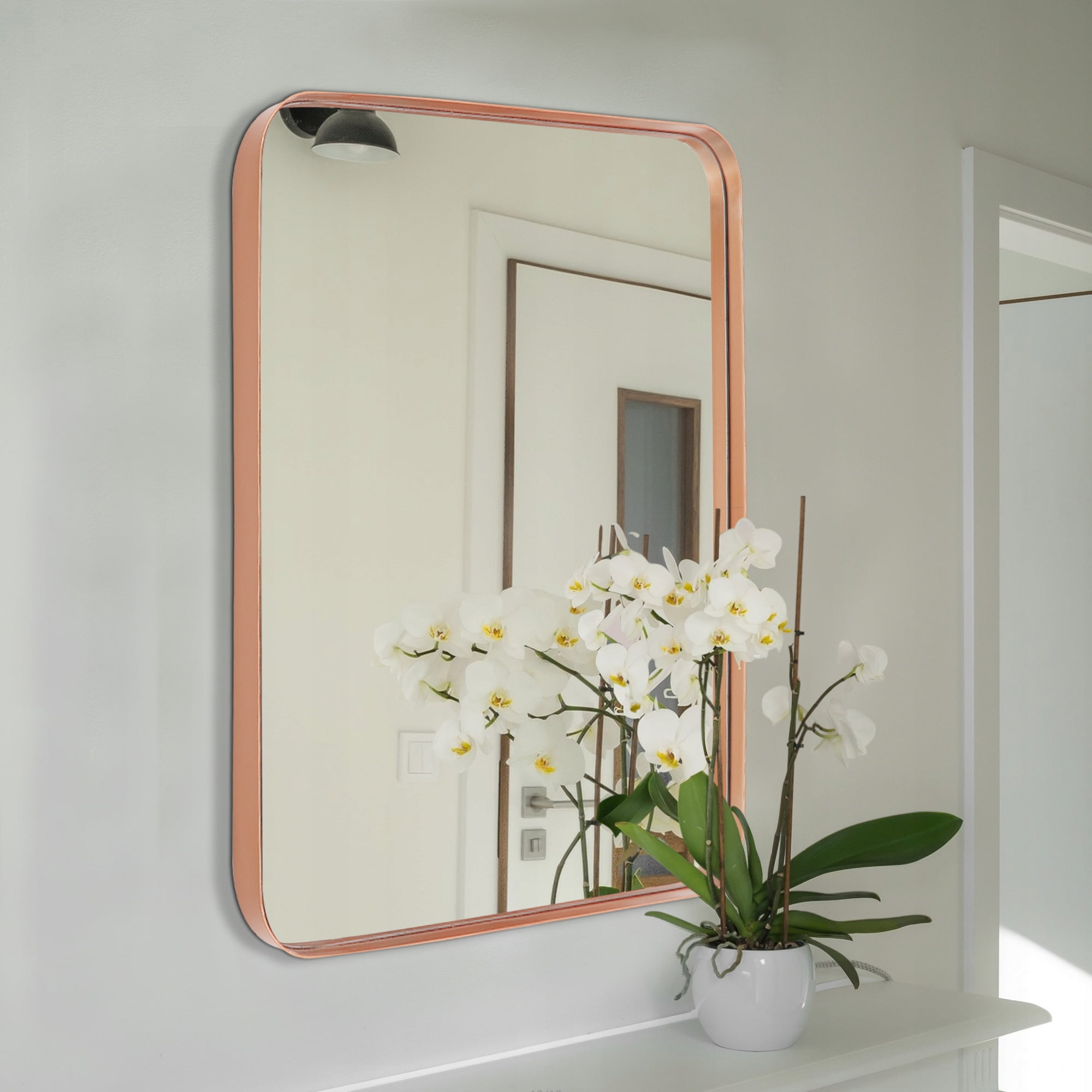 Clavie Bathroom Mirror with Metal Framed, 24x36 Rectangular Bathroom