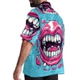 thumbnail image 3 of Tiny teeth Men's Short Sleeve Poplin Shirt, Casual Printed Button Down, Summer Beach Hawaiian Shirts, Unisex, 3 of 6