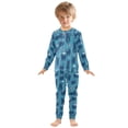 thumbnail image 6 of FORMRS Long Sleeve Top and Pants Pajama Set for Niños 2-Piece Sleepwear, Sizes 18M-8Y, Blue Forest Cat Pattern, 6 of 6