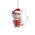 thumbnail image 3 of yulier Cat Ornaments Christmas Tree Decoration, Cute Cat Acrylic Pendant, Christmas Gifts for Cat Lovers, Cat Pet Hanging Ornament for Xmas Tree Car Backpacks Home Decor, 3 of 3