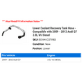 thumbnail image 2 of Lower Coolant Recovery Tank Hose - Compatible with 2009 - 2012 Audi Q7 3.0L V6 Diesel 2010 2011, 2 of 2