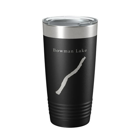 

Bowman Lake Map Tumbler Travel Mug Insulated Laser Engraved Coffee Cup Montana 20 oz Black