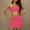 Pink, variant on Abomasnow Women's Sexy 2 Piece Outfits Strap Crop Top Skirt Set Bodycon Mini Dress
