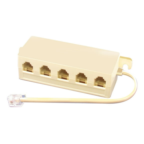 5 Ways 4C RJ11 Telephone Socket Modular Jack Line Splitter Adapter Connector,1#
