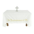 thumbnail image 1 of FixtureDisplays® Large "In Remembrance of Me" Embroidery Altar Frontal Holy Communion Table Cloth Cover 52X96" Gold Encriptions 15174, 1 of 11