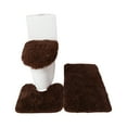 thumbnail image 1 of 3PCS Bath Mat Toilet Lid Cover U-Shaped Rug Non Slip Soft Floor Rug Water Absorbent Solid Door Mat Bathroom Rug Carpet Seat Cover Rug Set, 1 of 6