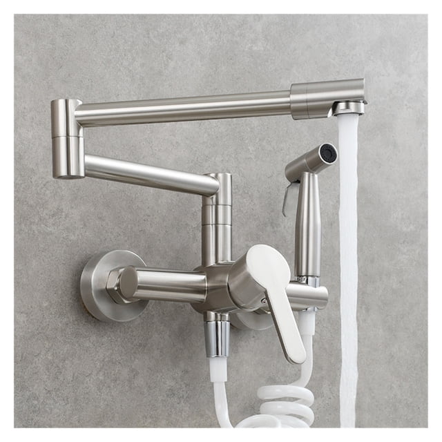 Copper Concealed Hot And Cold Basin Kitchen Faucet Foldable And Elongated Stretch Faucet Universal Rotating Balcony Faucet ,Effortless Installation