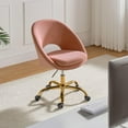 thumbnail image 6 of Luxury Office Chair Premium Modern Velvet Swivel Desk Chair with Chic Gold Base in Bold Colors Pink, 6 of 9