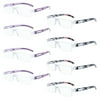 8 Pack Reading Glasses, Blue Light Blocking Computer Reading Glasses for Women and Men, Anti Glare Lightweight Readers (4 Purple+4 Floral,+1.75)