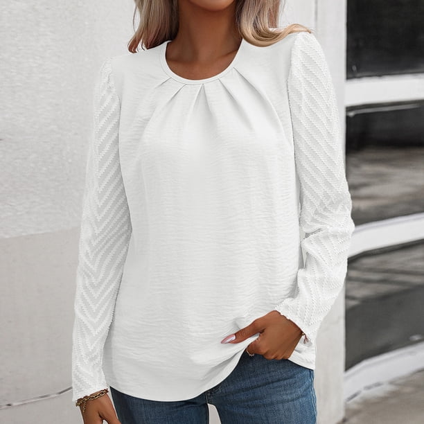 ICHUANYI Liquidación Mujer Impreso Casual Suelto Cuello Redondo Manga Larga Camiseta Tops Blusa ICHUANYI WER202308173513