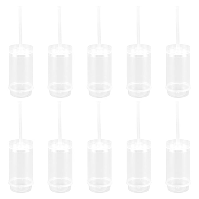 20pcs Pushable Cake Holders Diy Push Cake Mold Cylinder Shaped Cake Pusher Push Pops Plastic Containers with Lids