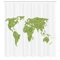 thumbnail image 3 of Ambesonne World Map Shower Curtain, Mandala Style Chart View, 69"Wx70"L, Lime Green, 3 of 5