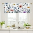 thumbnail image 1 of Short Floral Window Valance Curtain for Bathroom or Kitchen, Thermal Insulating Tier Design with Colorful Patterns, Easy to Clean Polyester Fabric, 1 of 6