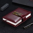 thumbnail image 1 of Labymos Vintage A7 Pocket Notebooks Journals Planner Agenda Diary Book with Password Lock Office Supplies, 1 of 8