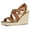 Brown, variant on Women's Shoes Crisscross Ankle Strap Espadrille Wedge Sandals Leopard 9