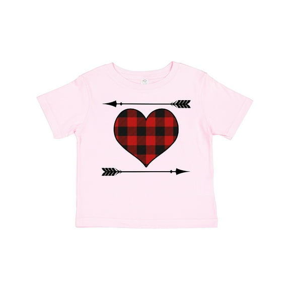 Inktastic Buffalo Plaid Valentines Day Heart Boys or Girls Toddler T-Shirt